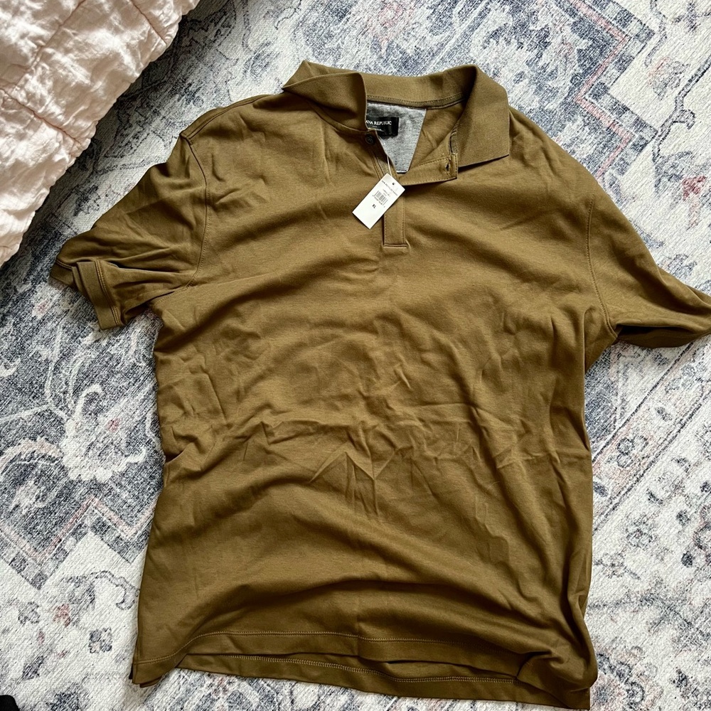 Banana Republic Khaki Green Polo Shirt